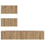 Комплект ТВ шкаф 4 pcs Дъб артизан Инженерна дървесина