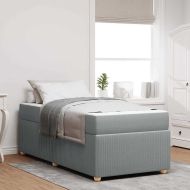 Рамка за легло с матрак Светлосиво 100 x 200 cm текстил