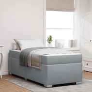 Рамка за легло с матрак Светлосиво 90 x 190 cm текстил