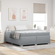 Рамка за легло с матрак Светлосиво 180 x 200 cm текстил