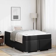Рамка за легло с матрак Черно 120 x 190 cm текстил