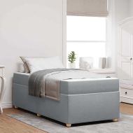 Рамка за легло с матрак Светлосиво 80 x 200 cm текстил
