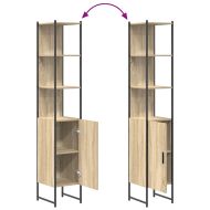 Комплект мебели за баня с рафт 4 pcs Сонома дъб Инженерно дърво