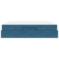 Рамка за легло с матрак с матрак 2 pcs Синьо Кадифе