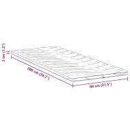 Топер за матрак Бяло 80 x 200 cm Трико тъкан