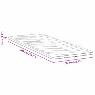 Топер за матрак 90 x 200 cm дебелина Трико тъкан Бяло