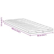 Топер за матрак Бяло 90 x 190 cm Трико тъкан