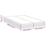 Матрак 2 pcs Бяло и сиво 60 x 200 cm Бонел пружина