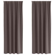 Завеси за затъмняване с пръстени 2 pcs Тъмен кафяв 245 x 140 см