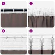 Завеси за затъмняване с пръстени 2 pcs Тъмен кафяв 245 x 140 см