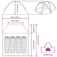 Къмпинг наметало с покрив Зелен 308 x 268 x 130 см Полиестер