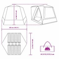 Къмпинг наметало Кабина Зелен 420 x 420 x 227 см Полиестер