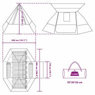 Къмпинг наметало с покрив Синьо 482 x 360 x 227 см тафта