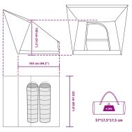 Къмпинг наметало Сив и оранжев 223 x 163 x 130 см тафта