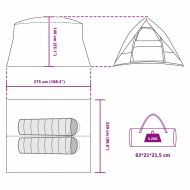 Къмпинг наметало 2-местен Водоустойчив Сив и оранжев тафта