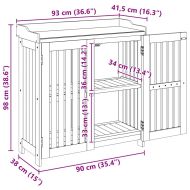 Градинско шкафче с рафт с врата Естествен 93 x 41,5 x 98см