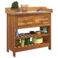 Градинско шкафче с чекмедже с рафт Естествен 78 x 36,5 x 78см