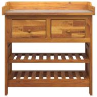 Градинско шкафче с чекмедже с рафт Естествен 78 x 36,5 x 78см