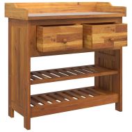 Градинско шкафче с чекмедже с рафт Естествен 78 x 36,5 x 78см