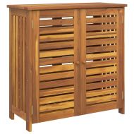 Градинско шкафче с рафт със съхранение Естествен 90 x 40 x 90см