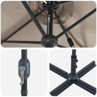 Градински парасол Таупе 370 x 197 x 239 см Полиестер и алуминий