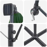 Плажен чадър Зелен 294 x 294 x 248 см Полиестер и алуминий