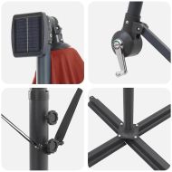 Плажен чадър Теракота 294 x 294 x 248 см Полиестер и алуминий