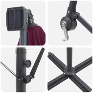 Чадър с кантилевер бананово Бордо червено 249 x 249 x 250 см