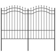 Градска ограда Сив 240 x 190 cm Прахово покритие стомана