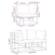 Мебели за открито 2 Брой Черно и антрацит 71,5 x 71,5 x 71 см