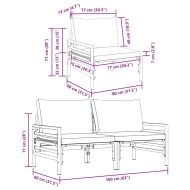 Мебели за открито 2 pcs Антрацит 80 x 80 x 71 cm Стомана