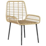 Комплект за хранене в градината 3 pcs Кафяв и Кремав полиратан