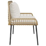 Градинска пейка Кафяв и Кремав полиратан