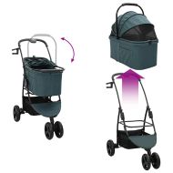 Сгъваема количка за домашни любимци Зелен 78 x 54 x 101 см