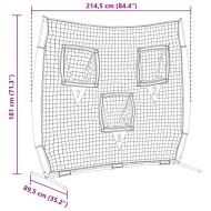 Мрежа за тренировки по бейзбол Черно 214,5 x 89,5 x 181 см