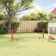 Тенис мрежа Черен и Червен 301 x 90,5 x 87 см Полиестер