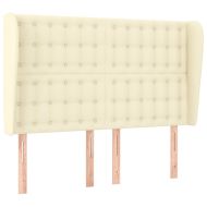 Горна табла с уши, кремава, 147x23x118/128 см, изкуствена кожа