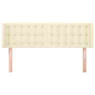 Горна табла за легло, кремава, 147x16x78/88 см, изкуствена кожа