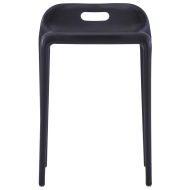 Стифиращи табуретки, 4 бр, черни, пластмаса