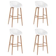 Бар табуретки, 4 бр, бели