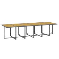 Градински комплект с възглавници 17 части полиратан сив