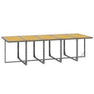 Градински комплект с възглавници 15 части полиратан сив