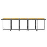 Градински комплект с възглавници 15 части полиратан сив