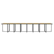 Градински комплект с възглавници 17 части полиратан сив