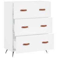 Скрин с чекмеджета бял 69,5x34x90 см инженерно дърво