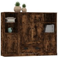 Високи шкафове, 3 бр, опушен дъб, инженерно дърво