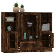 Високи шкафове, 3 бр, опушен дъб, инженерно дърво