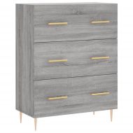 Висок шкаф, сив сонома, 69,5x34x180 см, инженерно дърво