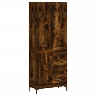 Висок шкаф, опушен дъб, 69,5x34x180 см, инженерно дърво