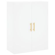 Висок шкаф, бял, 69,5x34x180 см, инженерно дърво